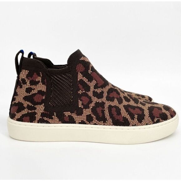 Rothy’s Chelsea Wildcat Cheetah Animal Print High Top Sneakers Retired Size 8.5 - Picture 1 of 13